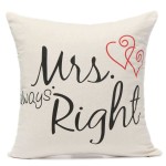 Mr Right and Mrs Always Right Double Heart Couple Valentine Cushions